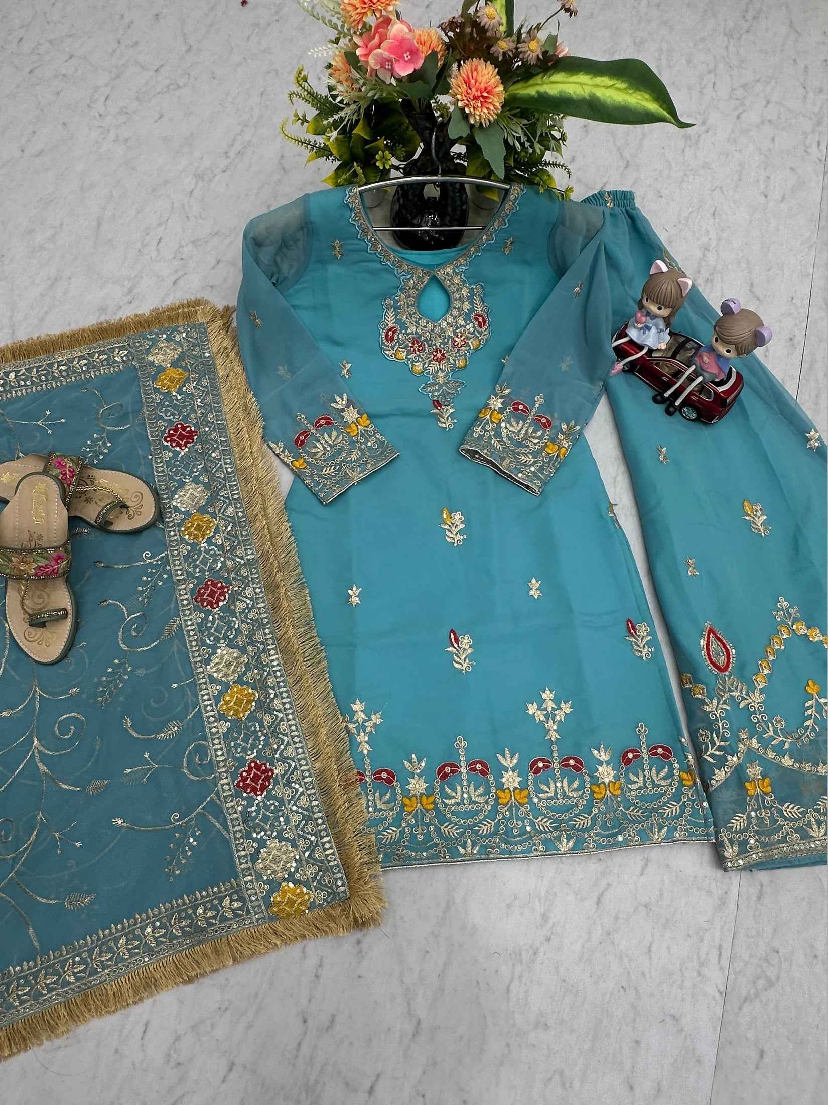 Top Plazzo & Dupatta Set