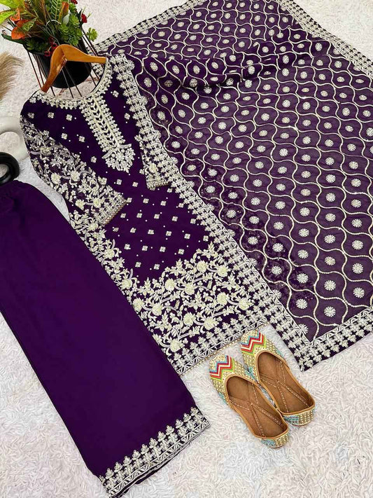 Top-Plazzo and Dupatta With Heavy Embroidery Work