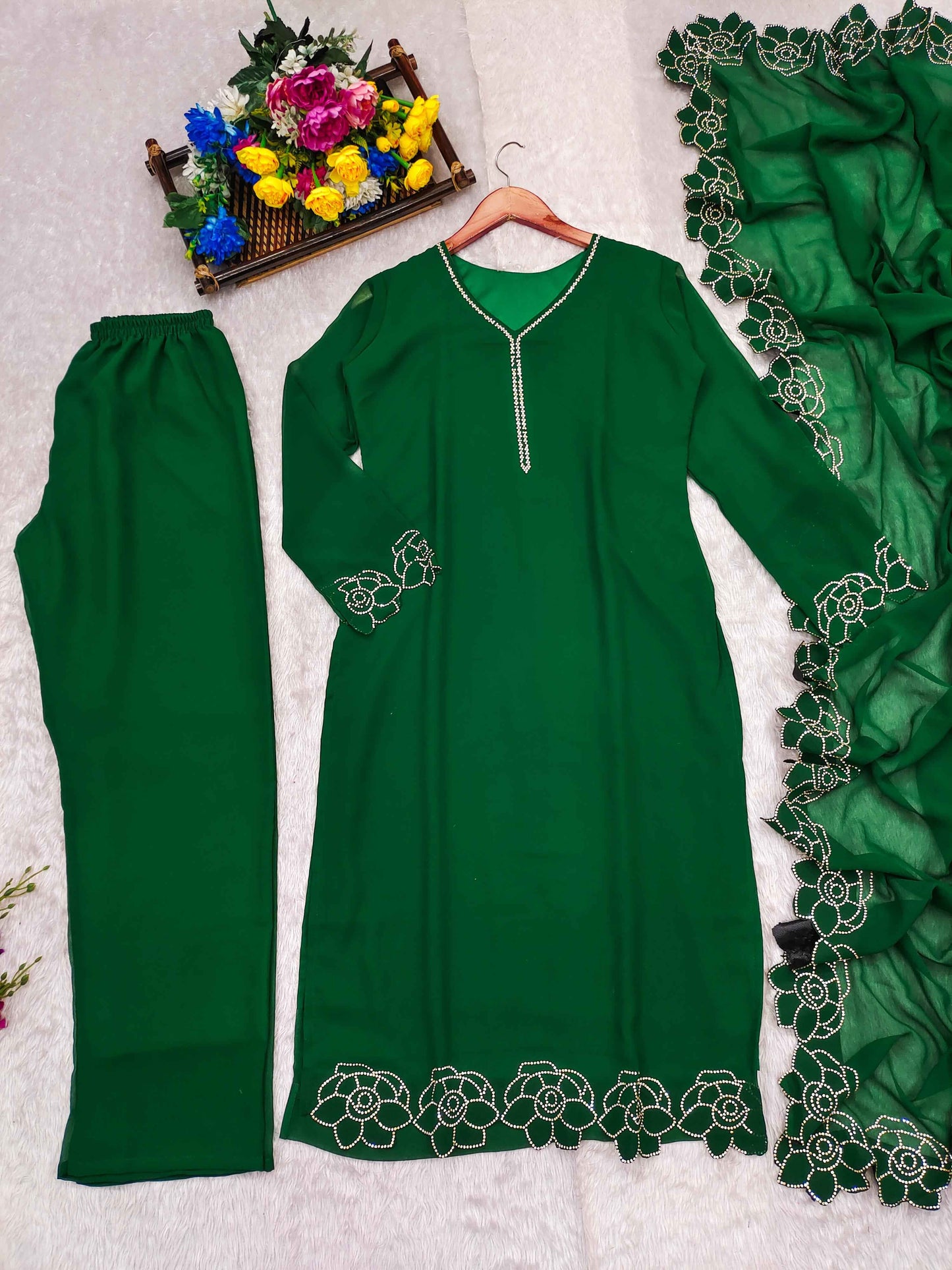 Top-Dupatta and Bottom Set