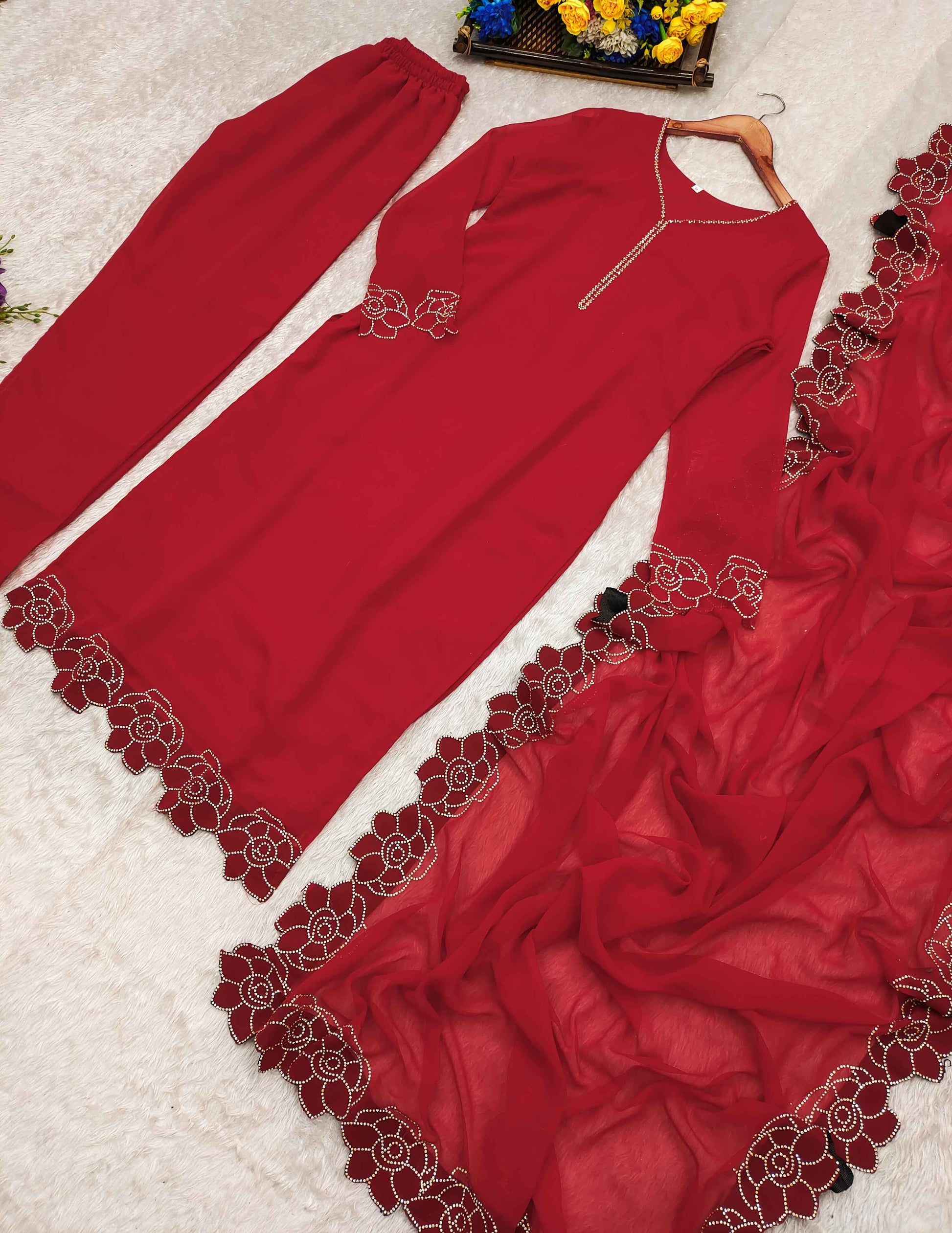 Top-Dupatta and Bottom Set