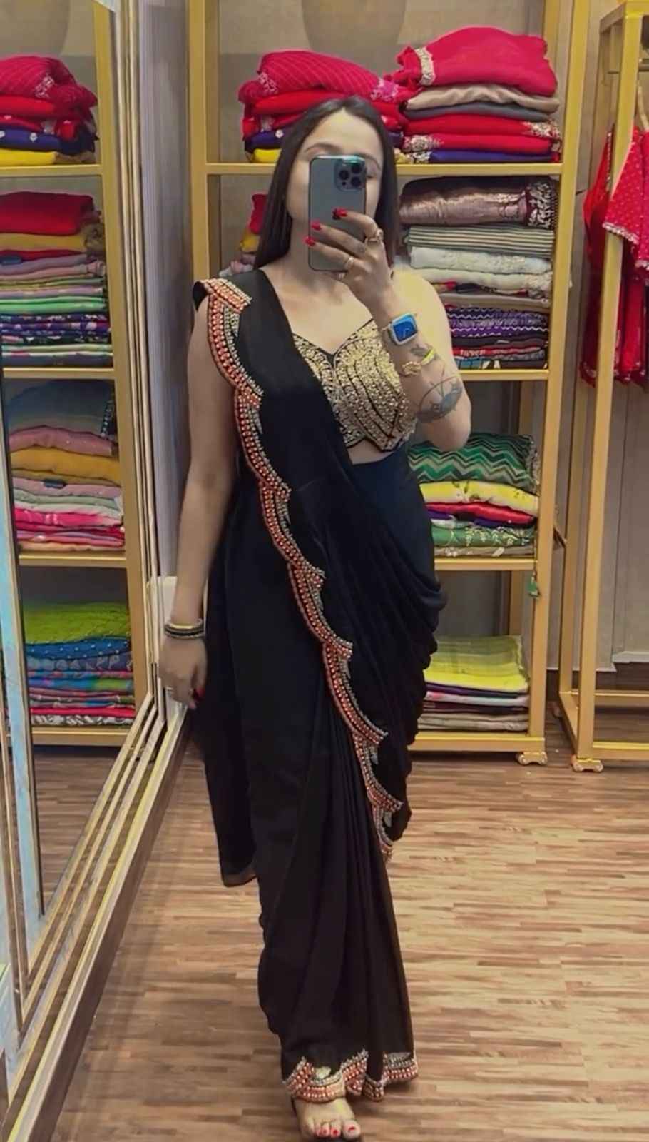 READY TO WEAR DRAPE SAREE WITH KOTI