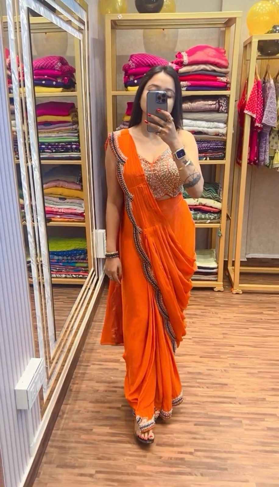 READY TO WEAR DRAPE SAREE WITH KOTI