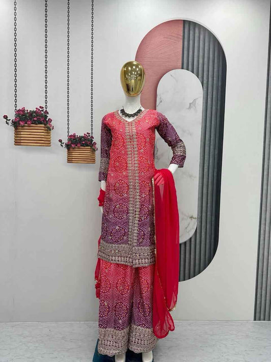 Top-Plazzo and Dupatta With Heavy Embroidery Work