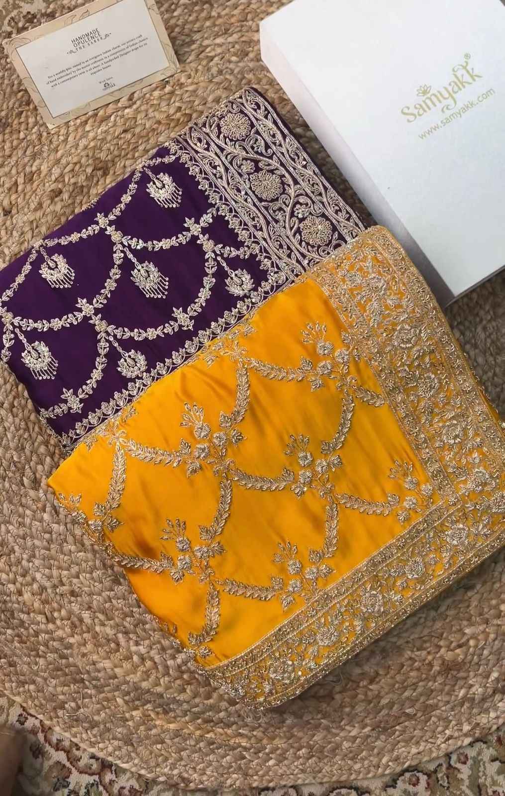 Designer Saree on Japan Satin Silk Fabric with Thread & Sequence work and blouse on also Japan Satin Silk Fabric.