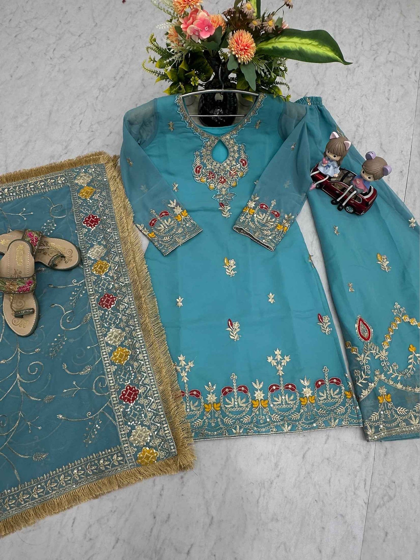 Top Plazzo & Dupatta Set