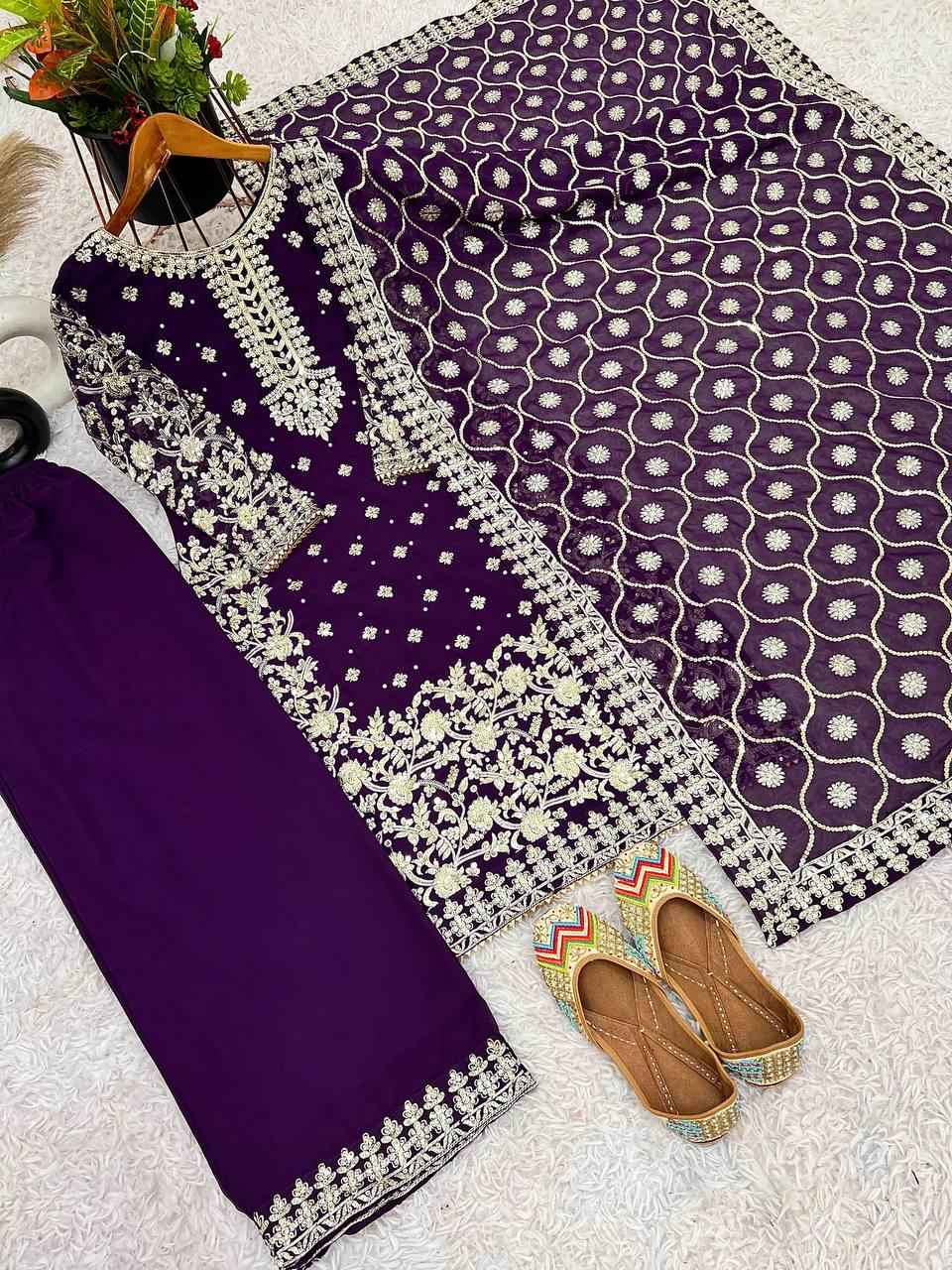 Top-Plazzo and Dupatta With Heavy Embroidery Work