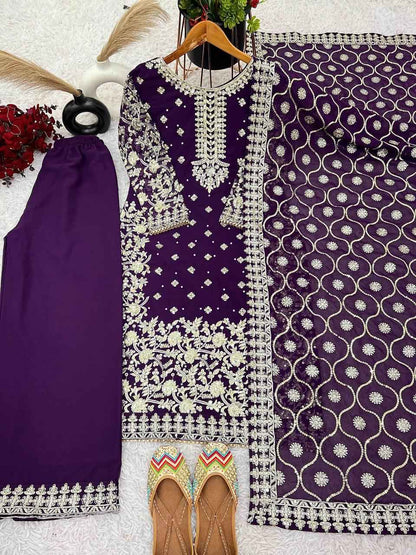 Top-Plazzo and Dupatta With Heavy Embroidery Work