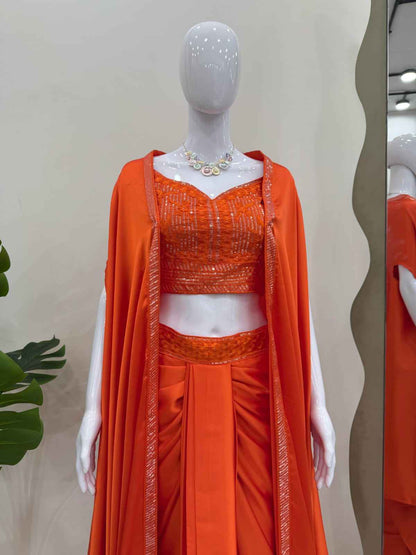 Dhoti style  Srug and Unstich Choli