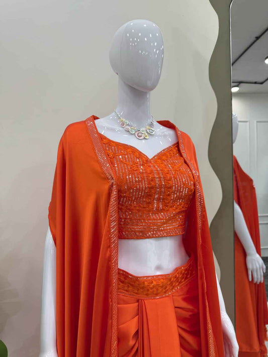 Dhoti style  Srug and Unstich Choli