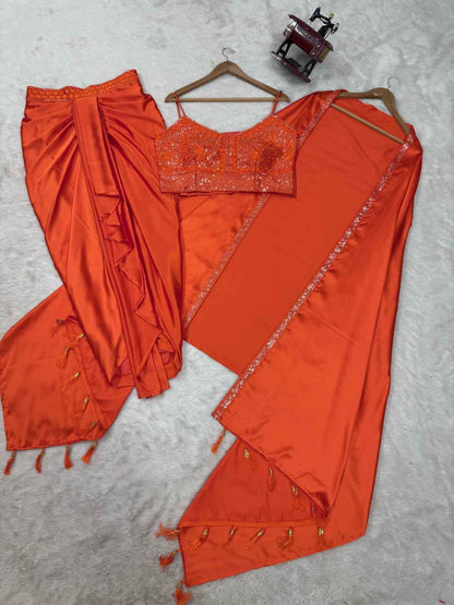 Dhoti style  Srug and Unstich Choli