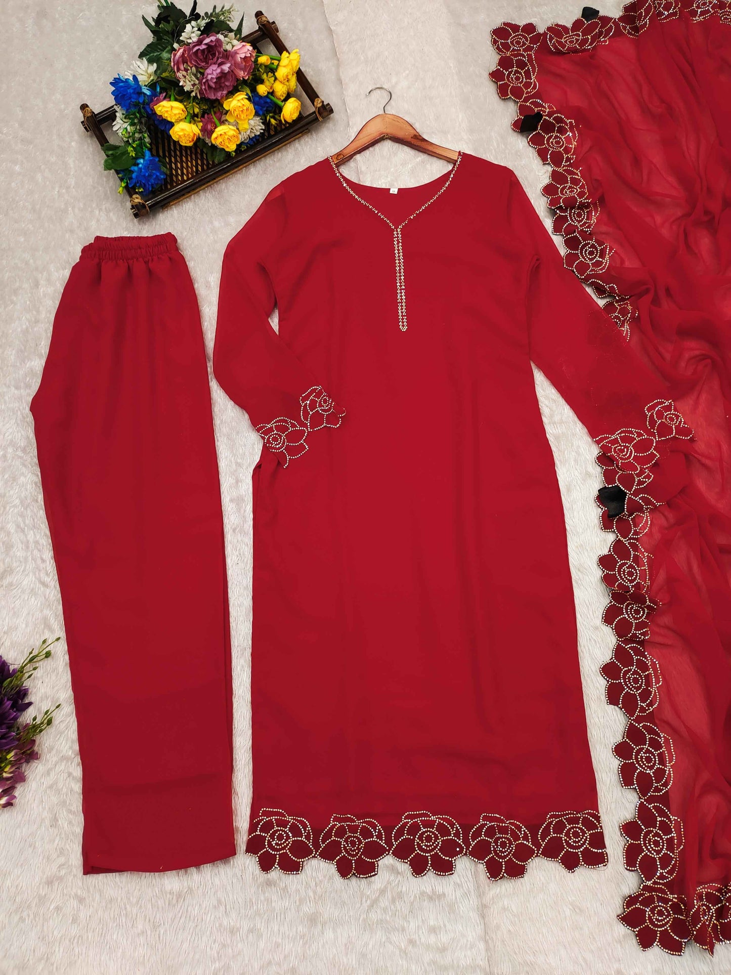 Top-Dupatta and Bottom Set