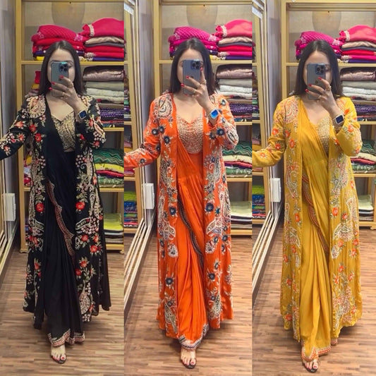 READY TO WEAR DRAPE SAREE WITH KOTI