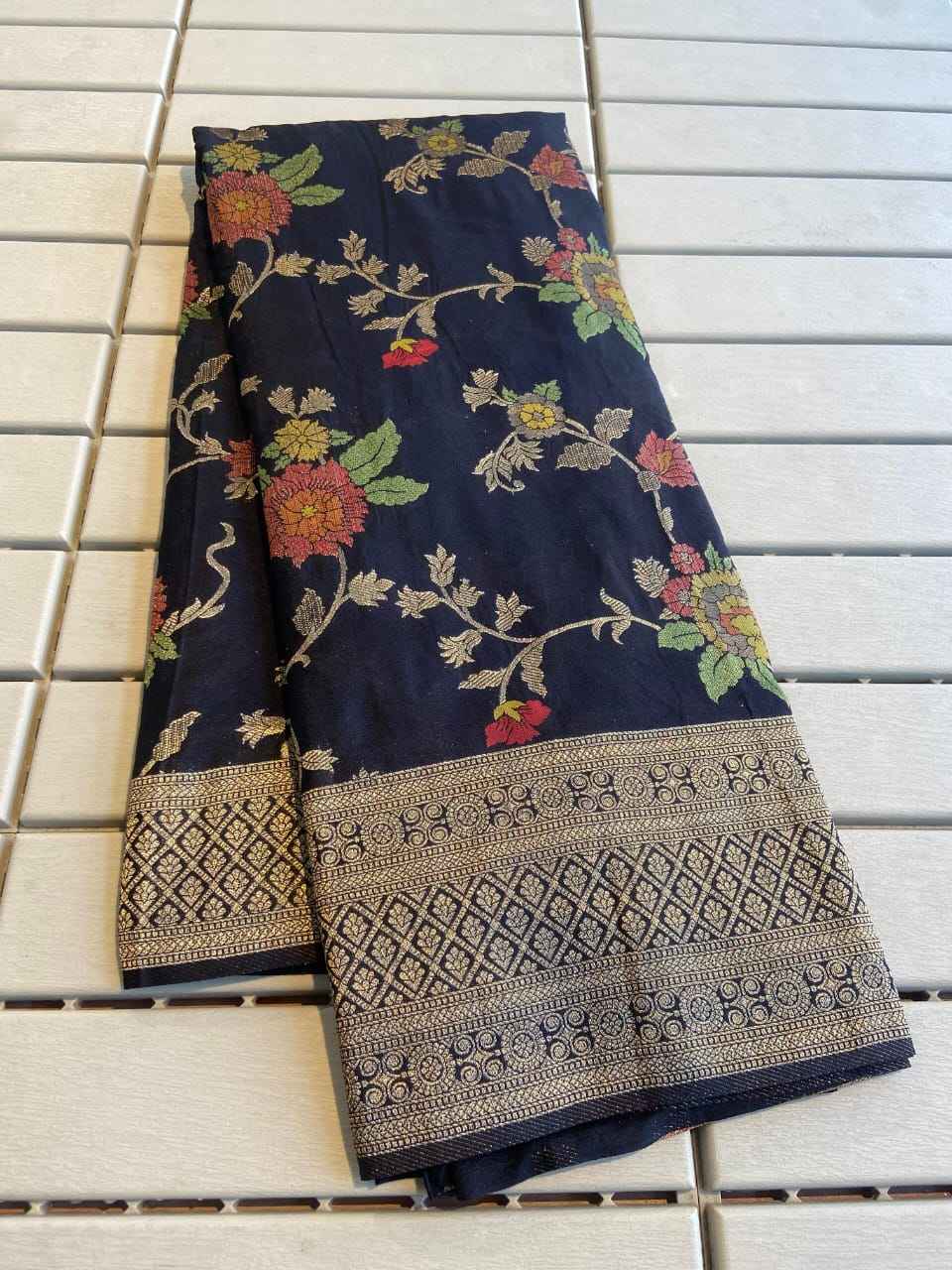 Pure Crepe Khadi Silk Saree
