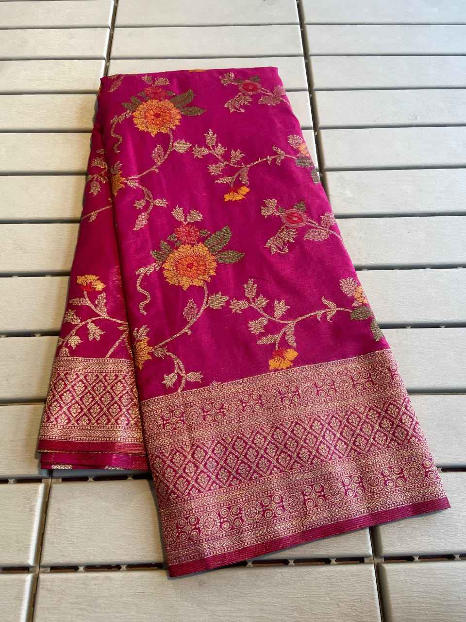 Pure Crepe Khadi Silk Saree