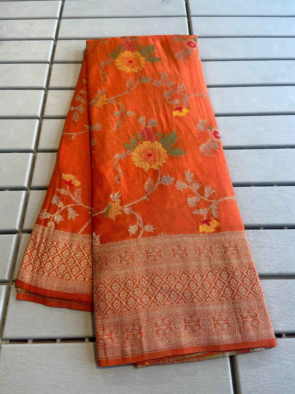 Pure Crepe Khadi Silk Saree