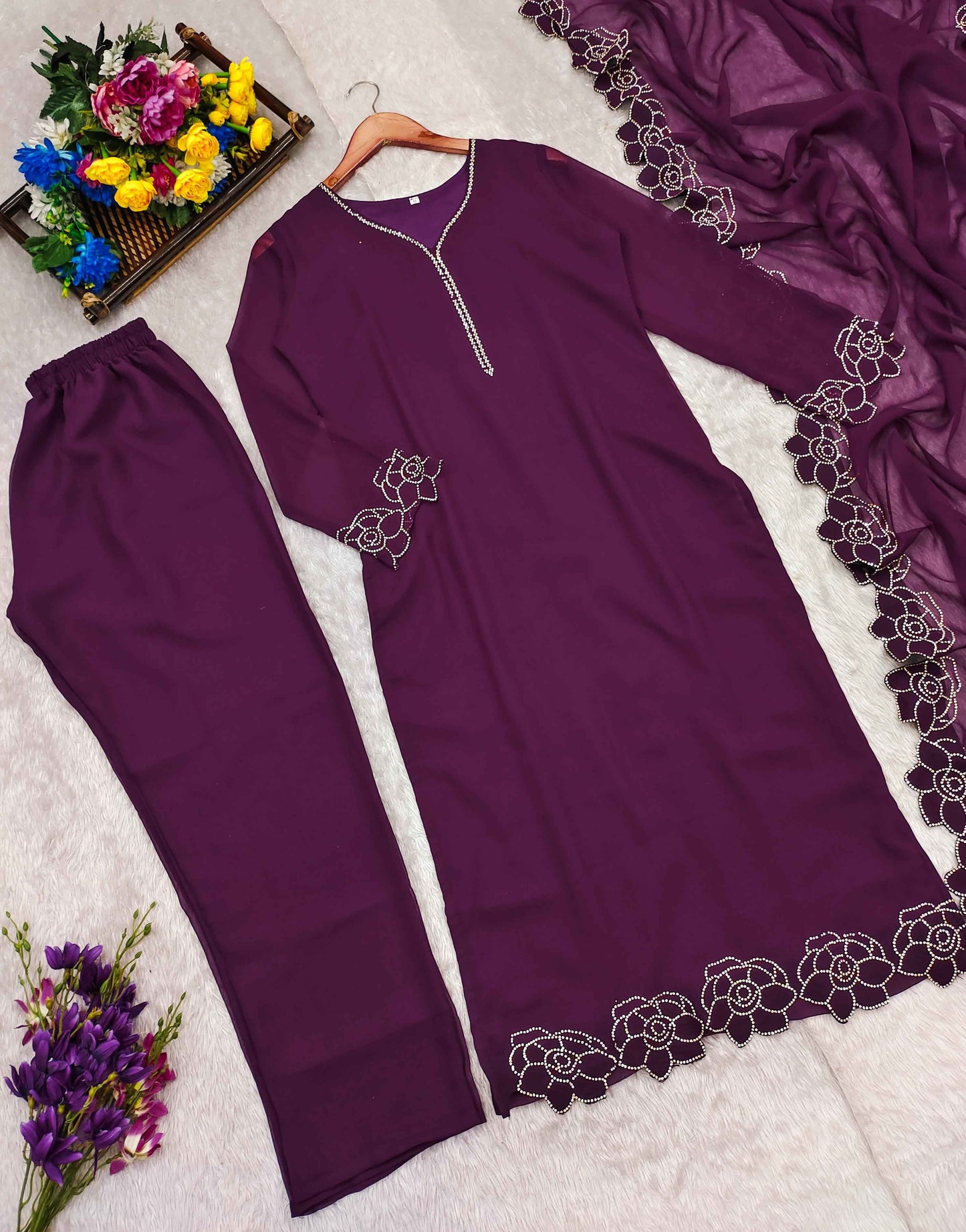 Top-Dupatta and Bottom Set