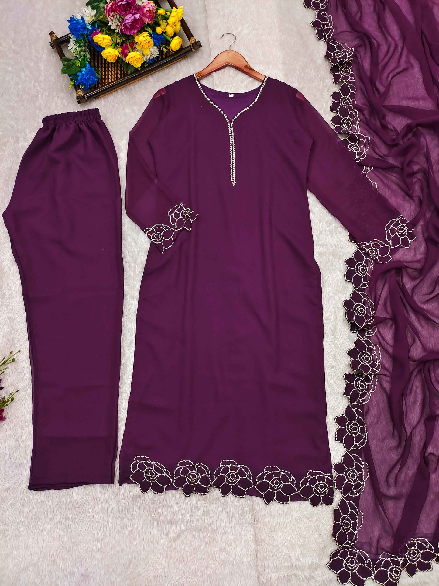 Top-Dupatta and Bottom Set