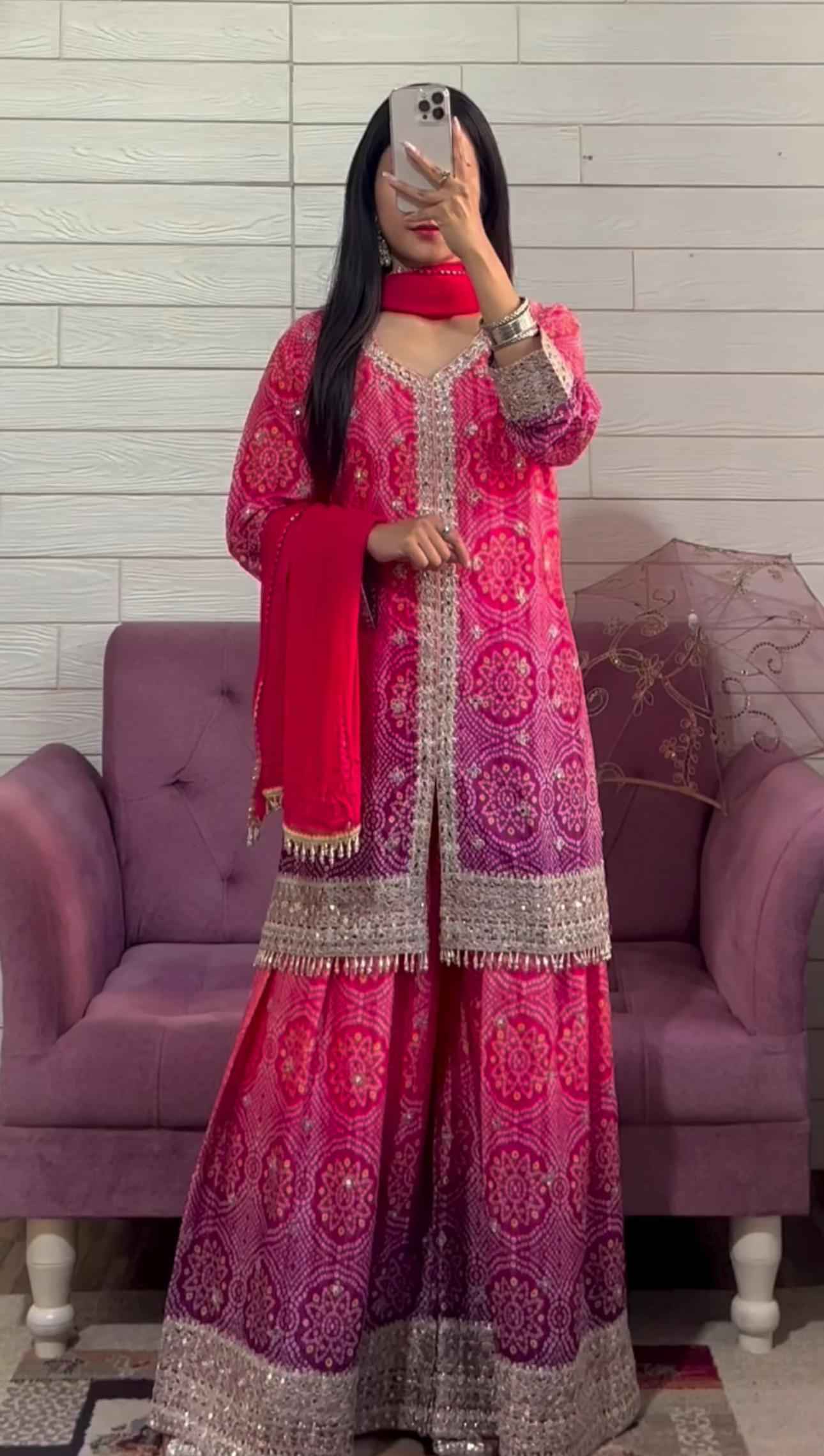 Top-Plazzo and Dupatta With Heavy Embroidery Work