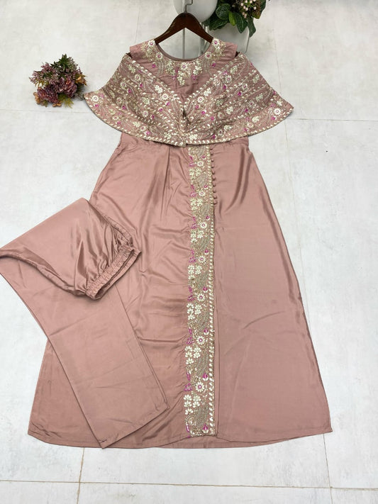 DESIGNER FANCY WESTERN STYLE CORDING SEQUANCE WORK WITH FOIL PAPER WORK GOWN