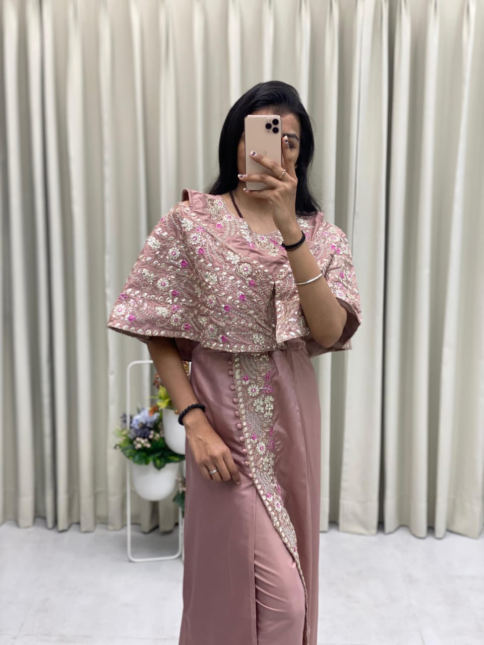 DESIGNER FANCY WESTERN STYLE CORDING SEQUANCE WORK WITH FOIL PAPER WORK GOWN