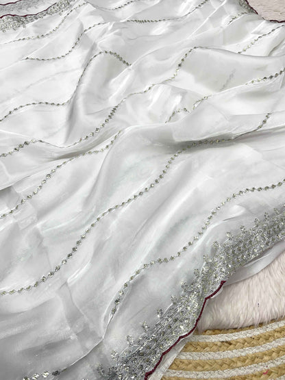 Pure Zimmy Choo Satin Saree