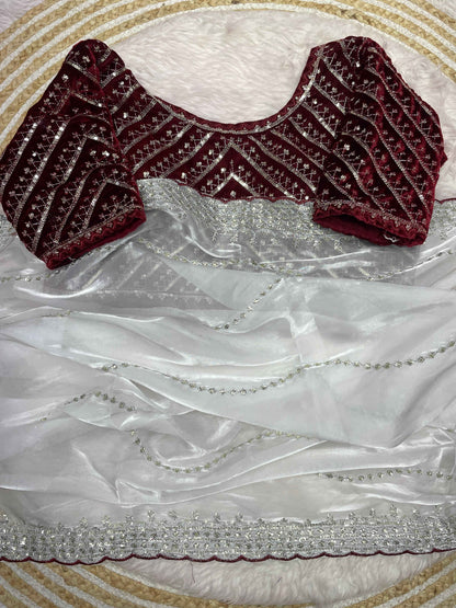 Pure Zimmy Choo Satin Saree